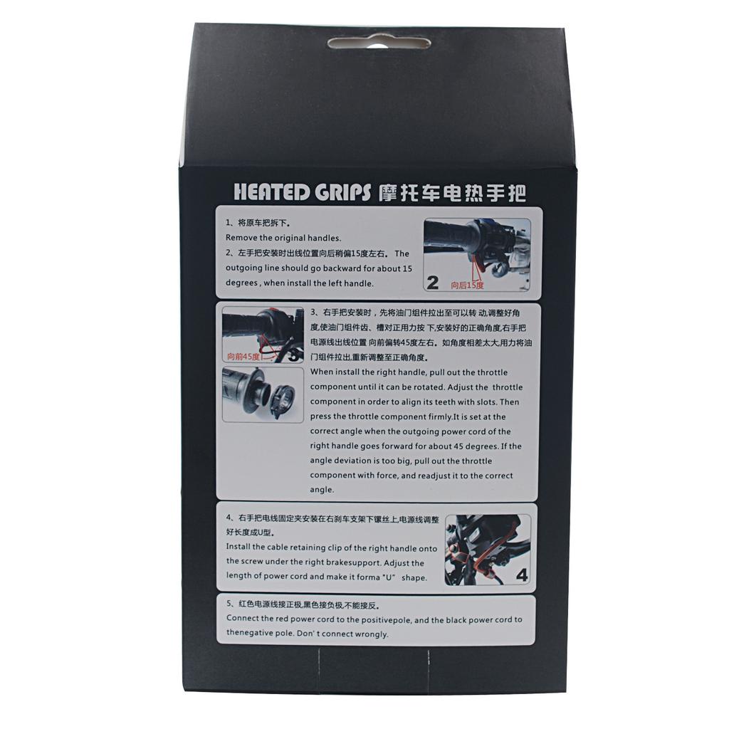 Универсальные рукоятки для мотоцикла с подогревом 70°C 22 мм — регулируемая температура с герметичной конструкцией