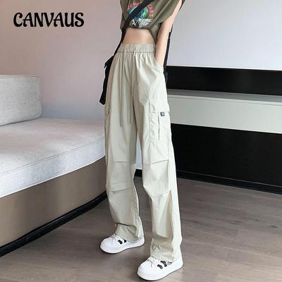 Брюки рабочие женские быстросохнущие из ледяного шелка, весенне-летние, с высокой посадкой, на кулиске, брюки для альпинизма, повседневные штаны-шаровары