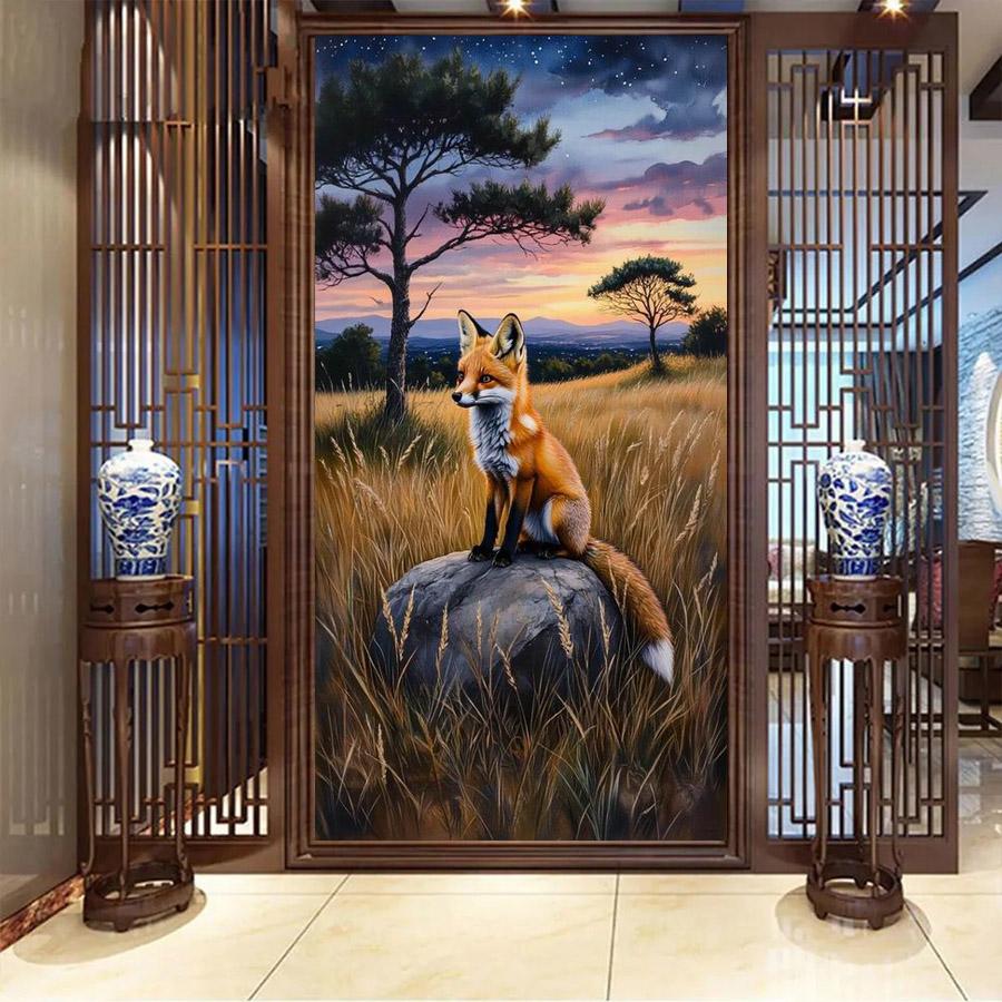 Diy Diamond Mosaic Reed Fox Large Size Diamonds Painting Animals Full Drill Rhinestone Embroidery Jewelry Cross Stitch Kits Wall Decor