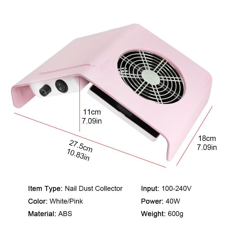 Nail Dust Collector Big Power Vacuum Cleaner Manicure Machine Strong Suction Powerful Nail Art Tool Fan Vacuum Cleaner for Nails