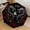 1PC Dragon Yin Yang Automatic Open/Close Umbrella with Windproof, 8-Rib Sturdy Canopy, Durable Ribs, Fashionable Design, Outdoor Accessory, Fun Prin,