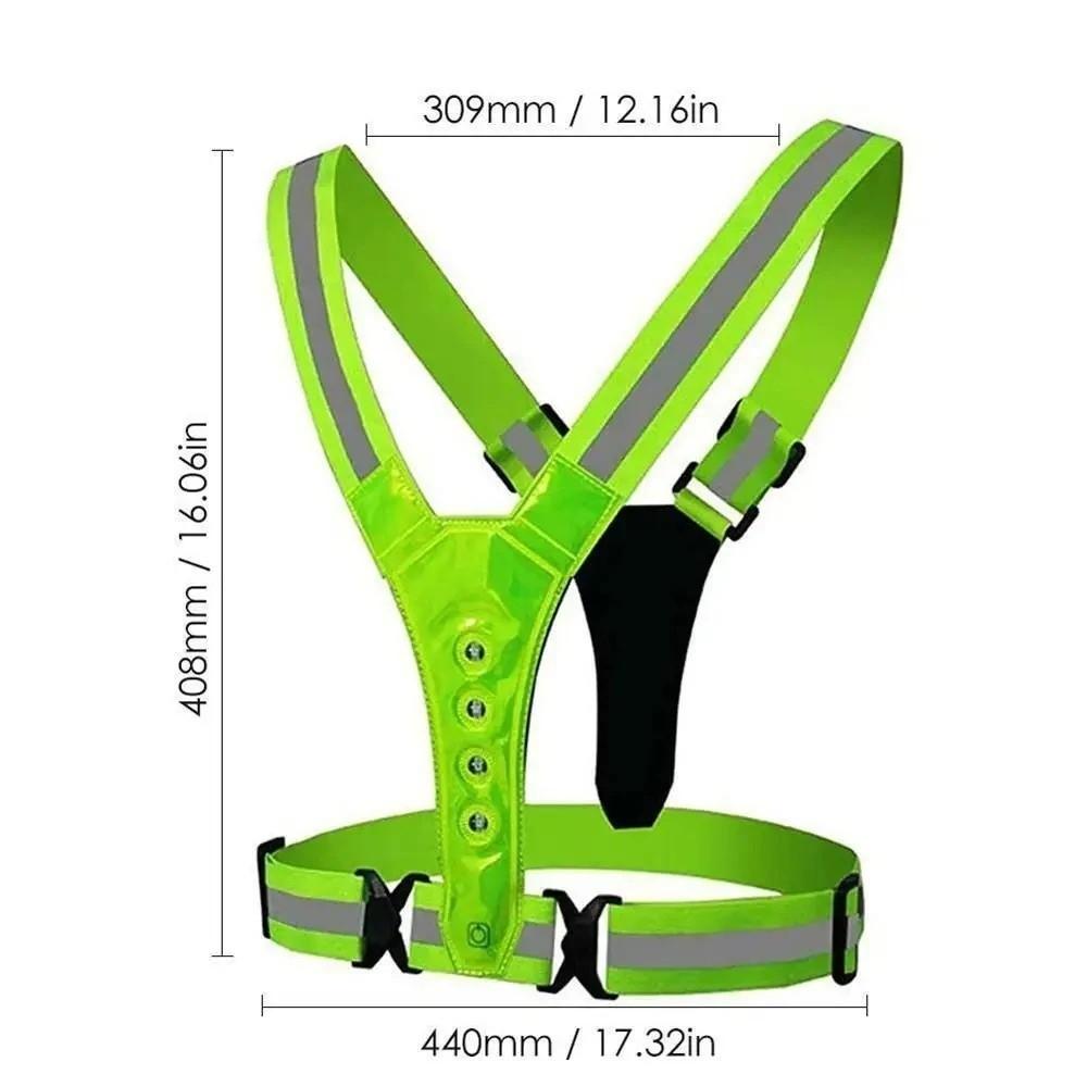 High Visibility Cycling Vests Adjustable LED Running Light  for Night Warning Work Fishing