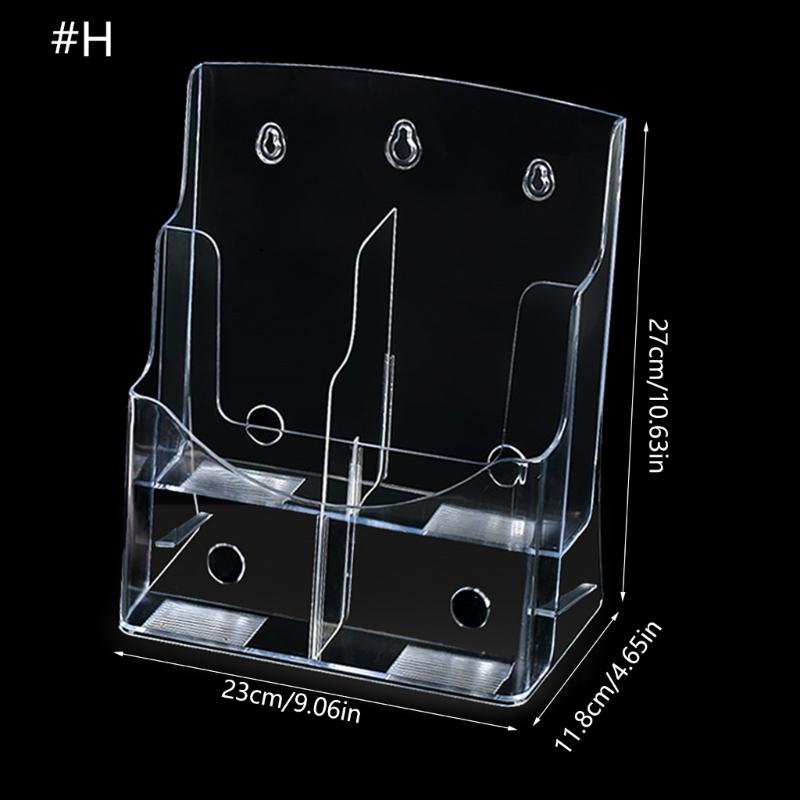 Acrylic Brochures Holder Clear Literature Organizers Stand, Brochures Pamphlets Display Stand for Wall Mount Countertop