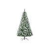 HOMCOM Sapin De Noël Artificiel, 800 Branches, 61 Pommes De Pin, Pointes Enneigées, Ignifuge, 180 Cm