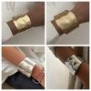Matte Exaggerated Bracelet Textured Wide Side Bangle Retro Simple Metal Bracelet Party
