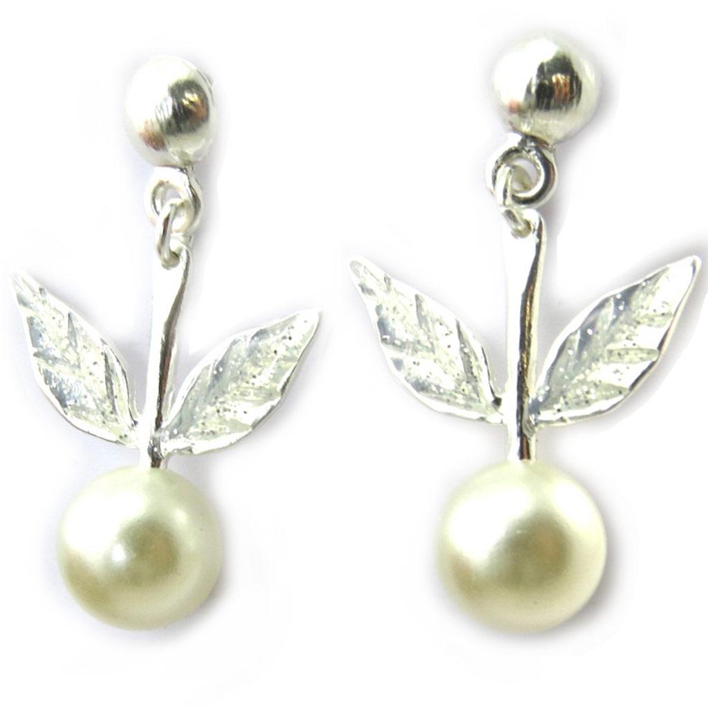 Dolce Vita [N3921] - Дизайнерские серьги «Офелия» из серебра цвета слоновой кости.