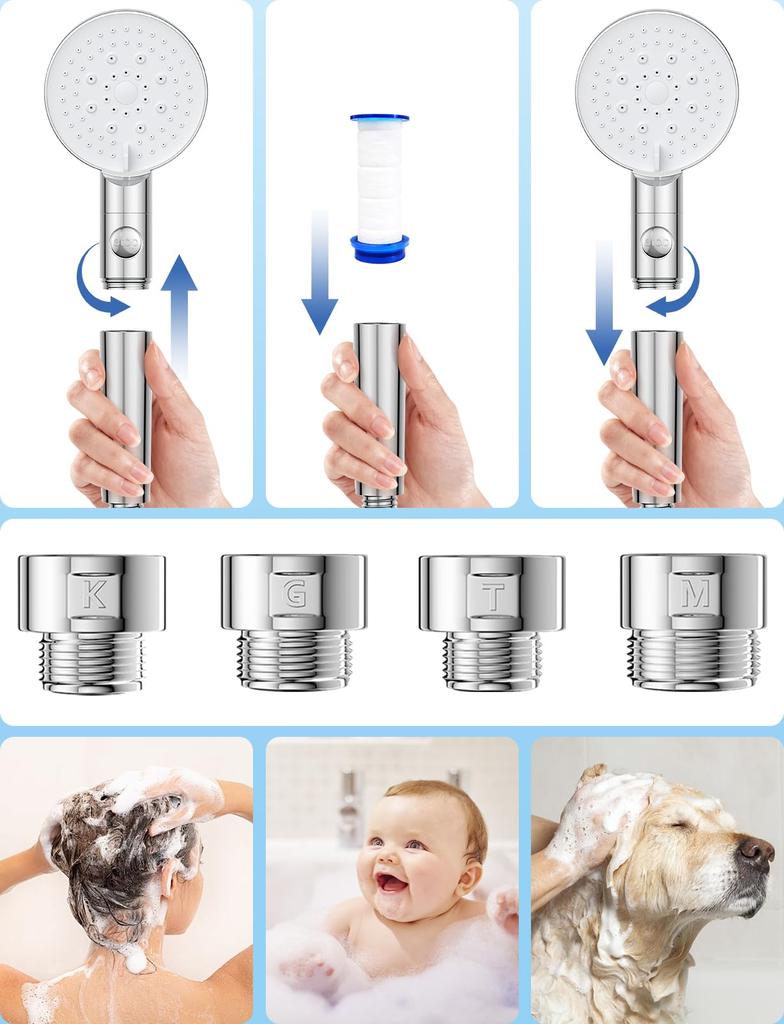 Shower Head Mode Water Saving Ultra Fine Bubble Double Filtration Filter Water Purification High Cleaning Power Increased Water Pressure High Water