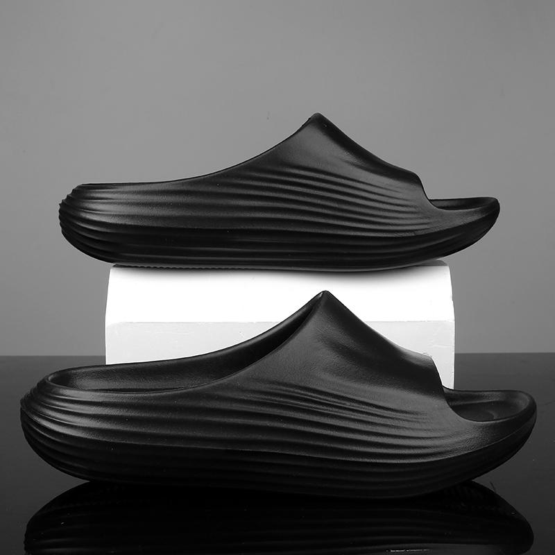 Модные летние трендовые мужские тапочки, нескользящие сандалии, толстая мягкая домашняя обувь на платформе, для душа и ванной, повседневная обувь