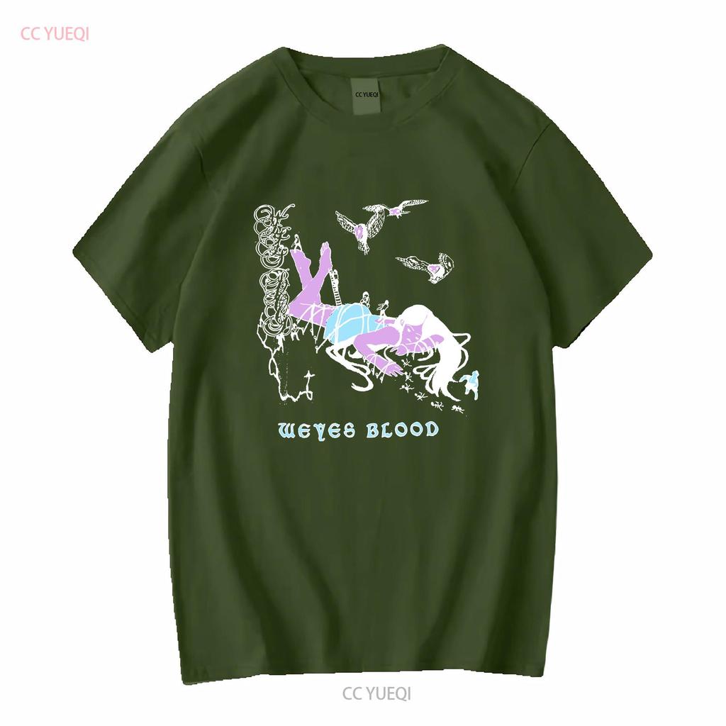 Weyes Blood Черная футболка Все размеры S 5XL T268 винтажная Стильная графическая с эффектом стирки Унисекс Удобный топ для повседневной носки Повседневный