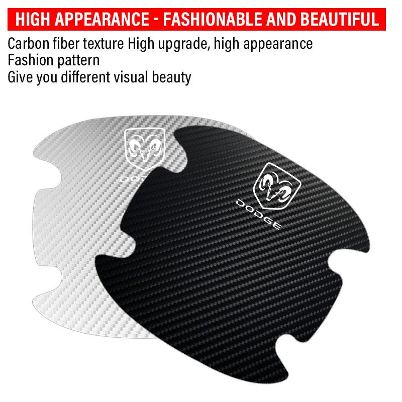 4 шт./компл. Наклейка на ручку двери автомобиля против царапин, углеродное волокно для Dodge Journey Caliber Challenger Charger Ram 1500 Stratus Dart Dakota Durango
