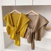 Solid Color Knitted Shawl Scarf Women High-End Capes With Shirts Fashion Thin Neck Protectors For Spring And Autumn