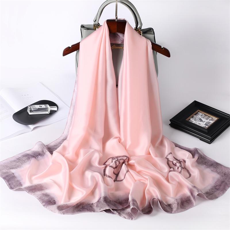 Новый шарф от солнца для женщин Новый шелковый атласный универсальный летний солнцезащитный шелковый шарф подарок на День матери