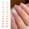 24pcs Nail Tips DIY Fake Nials Simple Press On Nails False Nails French Long Almond Gradient Glitter