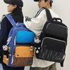 Primary School Girls Contrasting Color Large Capacity Backpack Junior High School Students High School Students Boys Backpack