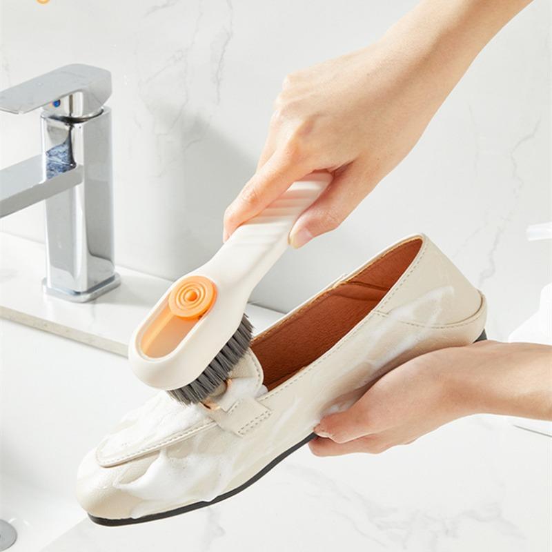 1/2pcs Multifunctional Liquid Shoe Cleaning Brush with Soap Dispenser, Shoe Laundry Brush Scrub Brushes for Cleaning, Soft Bristle Cleaning Brushes