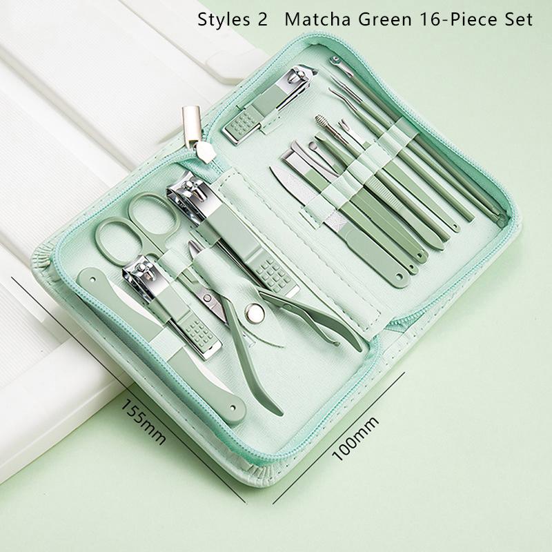 7/9/10/12/16/18/22/26 шт. набор ножей для ногтей из нержавеющей стали, косметический набор, сумка на молнии, маникюрный нож, строгальный станок, плоскогубцы для ногтей, маникюрные инструменты