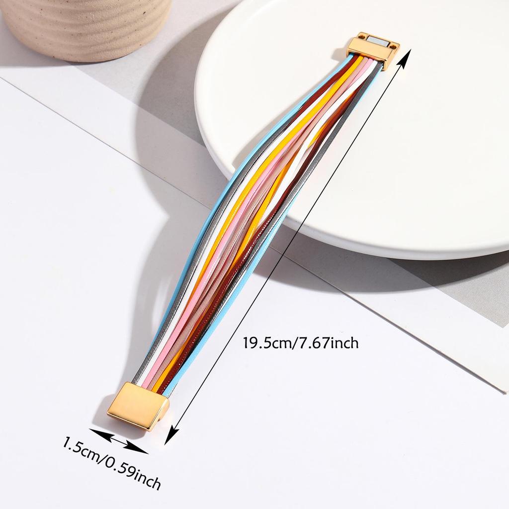 Богемский многослойный женский браслет из ПУ кожи - Модный и универсальный браслет