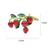 New Enamel Strawberry Brooches for Women Red Color Pin Plant Design Cute High Quality Jewellry Summer Style