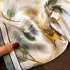 Elegant Kapok Silk Scarf Women's Spring Fashion Light Luxury Versatile Mulberry Silk Small Scarf Plain Crepe Satin 53 Square Scarf