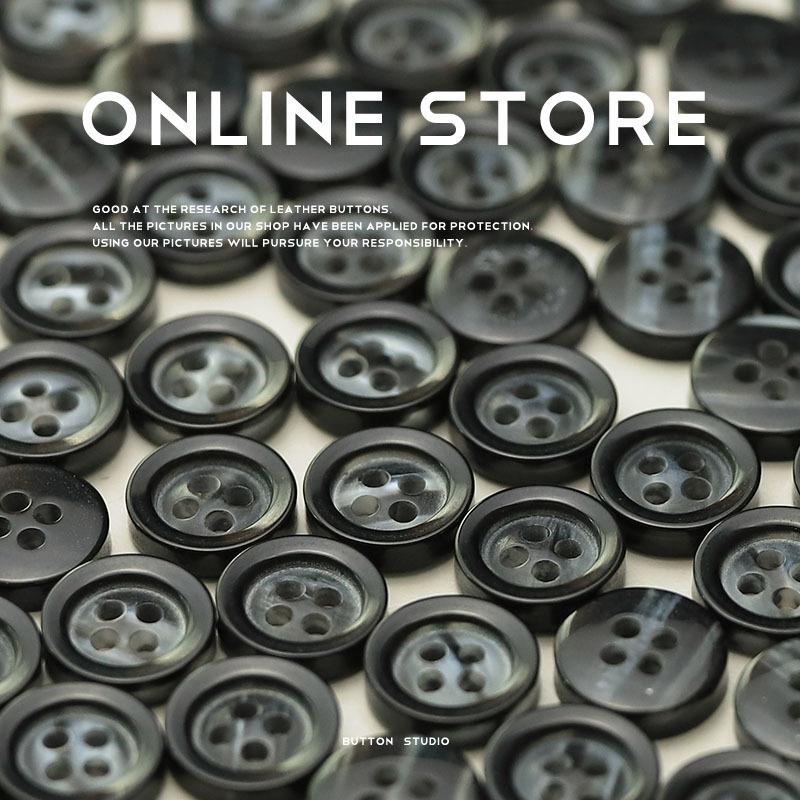 Черно-белые перламутровые пуговицы из искусственной смолы для рубашки, пуговицы для трикотажного кардигана с длинными рукавами и четырьмя люверсами, воротник