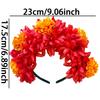 1Pc Day Of The Dead Artificial Marigold Hair Band Faux Chrysanthemum Headband Halloween Festival Party Flower Crown For Women