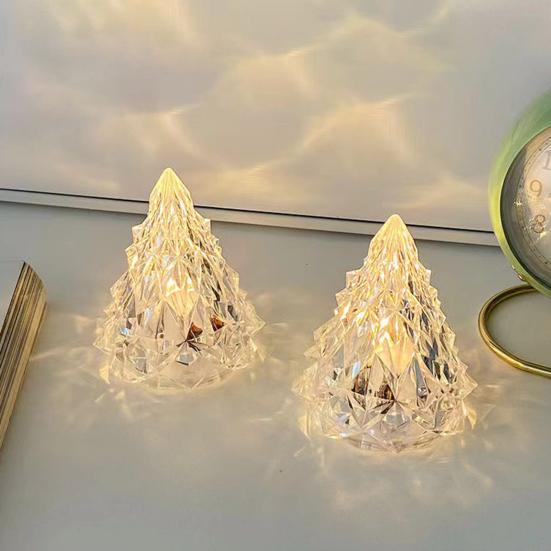 Светодиодная лампа в форме рождественской елки, мягкое свечение, немерцающий прикроватный светильник на батарейках