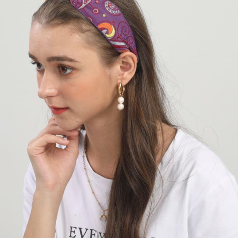 LALA Импортная этническая повязка для волос - L/ФИОЛЕТОВЫЙ