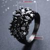 Oval Wedding Rings Black Border Rings Fashion Inlaid Ring  Women Men
