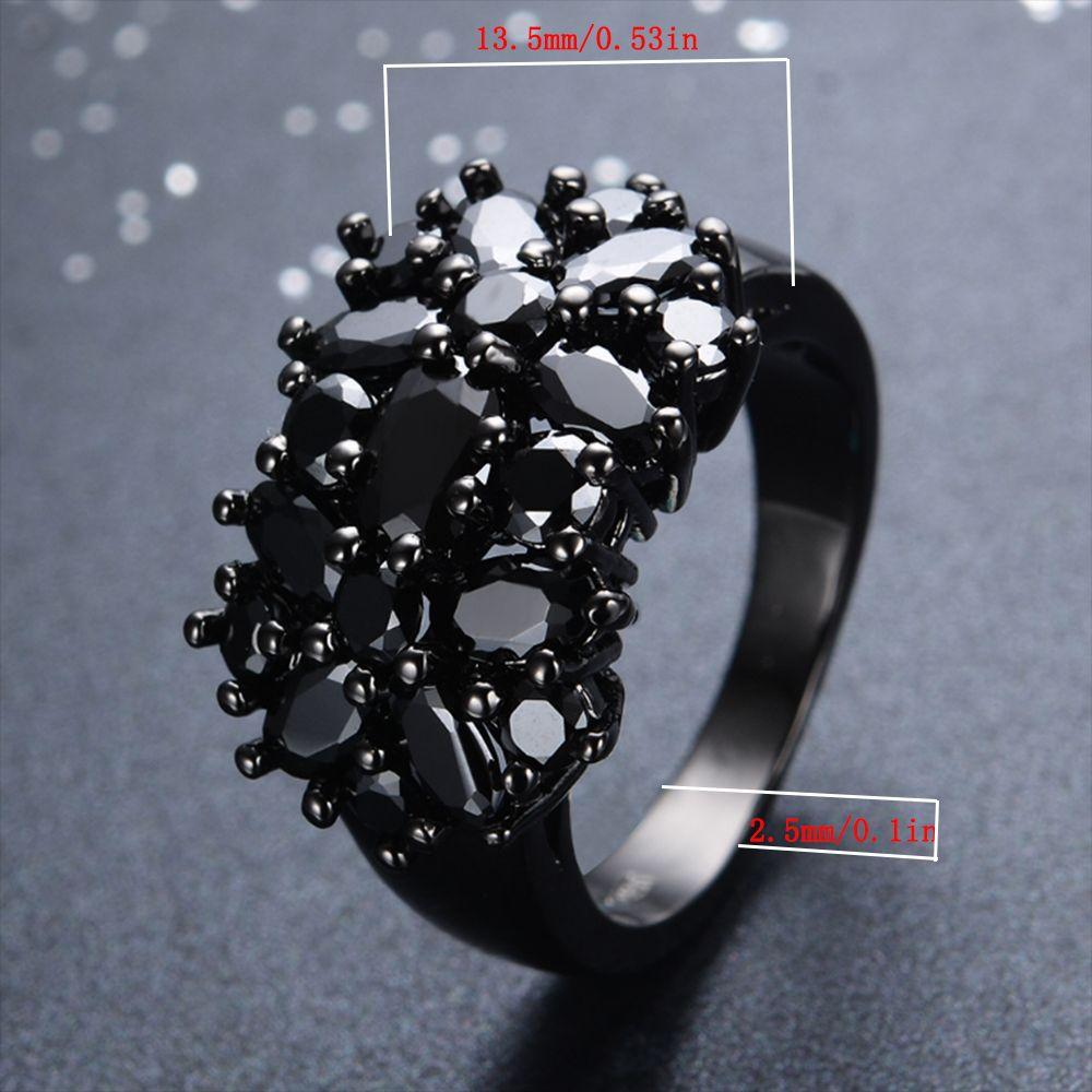 Oval Wedding Rings Black Border Rings Fashion Inlaid Ring Women Men