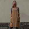Women's Cotton and Linen Apron, Home Wear, Loose Long Dress