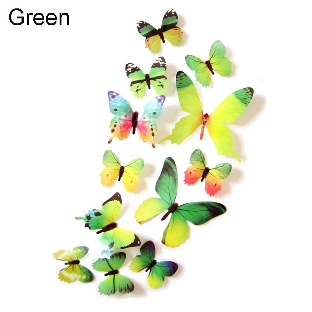 Wedding Ornament Folding Wings Single Layer 3D Decals Wall Art PVC Mural Butterly Wall Sticker