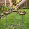 Large Capacity Bird Water Drinker Retro Style Outdoor Bird Bath Metal Bird Feeder  Porch Decoration