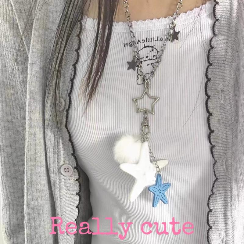 Брелок Морская звезда Y2K Праздничный Океанский Пляжный Брелок Модный Подвеска для сумки Украшение Аксессуары для ключей Подарки для пары