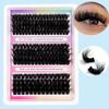 12 Rows of 3D Segmented Hairs 100D+120D+160D Black Fluffy Tufted False Eyelashes CC\D\DD Eyelashes Grafted At Home.