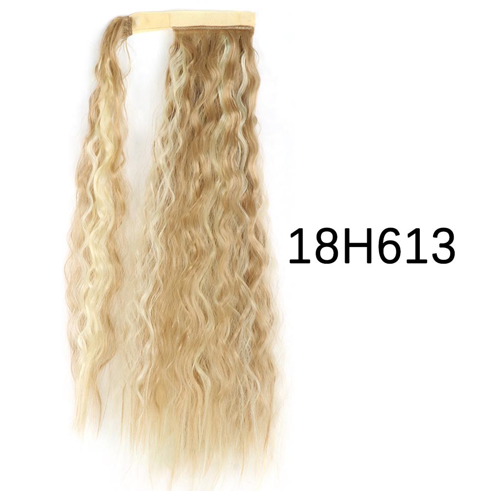 MISS WIG Synthetic Long Wavy Ponytail Hairpiece Natural Blonde Brown Wrap Around Hair Extensions for Women
