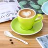 180 мл однотонная керамическая кружка с чашкой и блюдцем, американский изысканный набор для кофе латте, чашка и блюдце, простой домашний офисный набор для питья