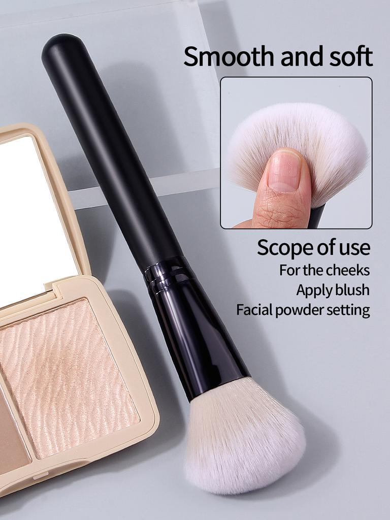 Black Loose Powder Brush Multi-function Makeup Brush Makeup Tool Synthetic Fiber Wooden Handle Face Blush Brush Contour Brush