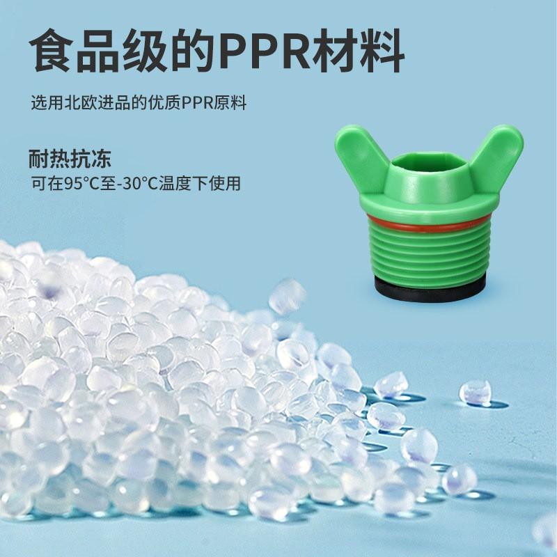 PPR Pipe End Cap Fitting With O-Ring Seal 1/2 Inch 3/4 1 Male Thread Female Hex Square Wing Handle Types