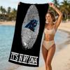 Beach Towel with Carolina Panthers Pattern - soft,absorbent,machine washable Lightweight&Modern,swimming,Travel Essentials