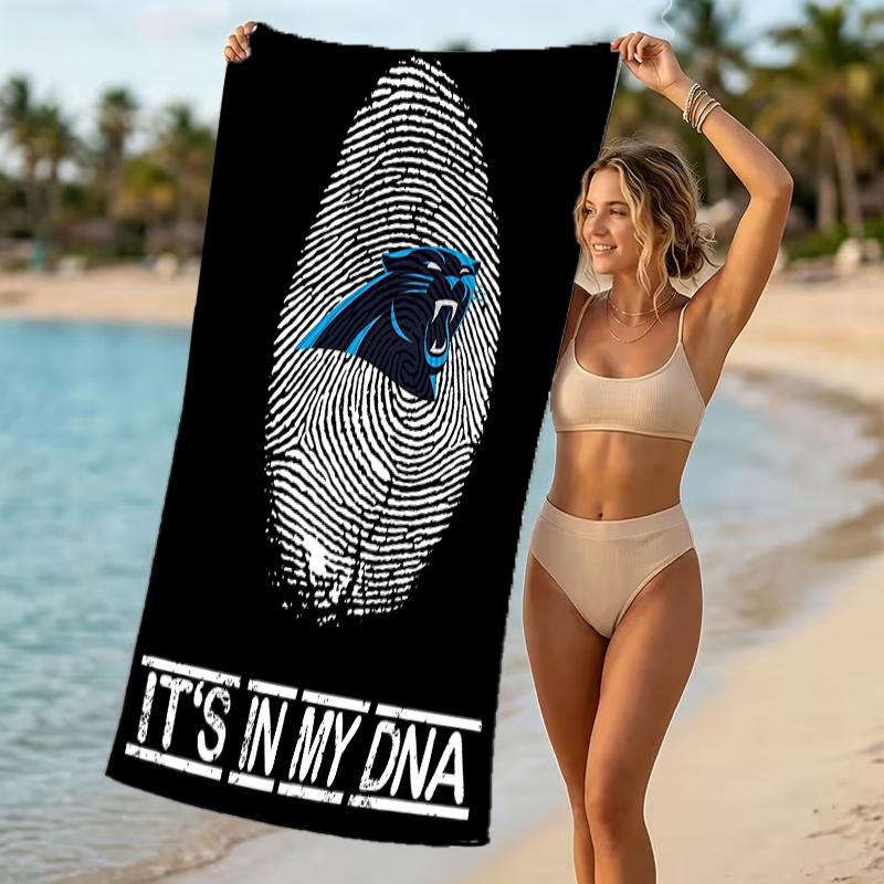 Beach Towel with Carolina Panthers Pattern - soft,absorbent,machine washable Lightweight&Modern,swimming,Travel Essentials