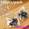 100pcs New Gifts Party Supplies Christmas Snowflake  Candy Bag Self-Adhesive Cookie Package