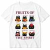 Fruits Of The Spirit Cute Black Cats Bible Verse Tshirts For Unisex Pure Cotton Tees Round Collar Short Sleeve T Shirts