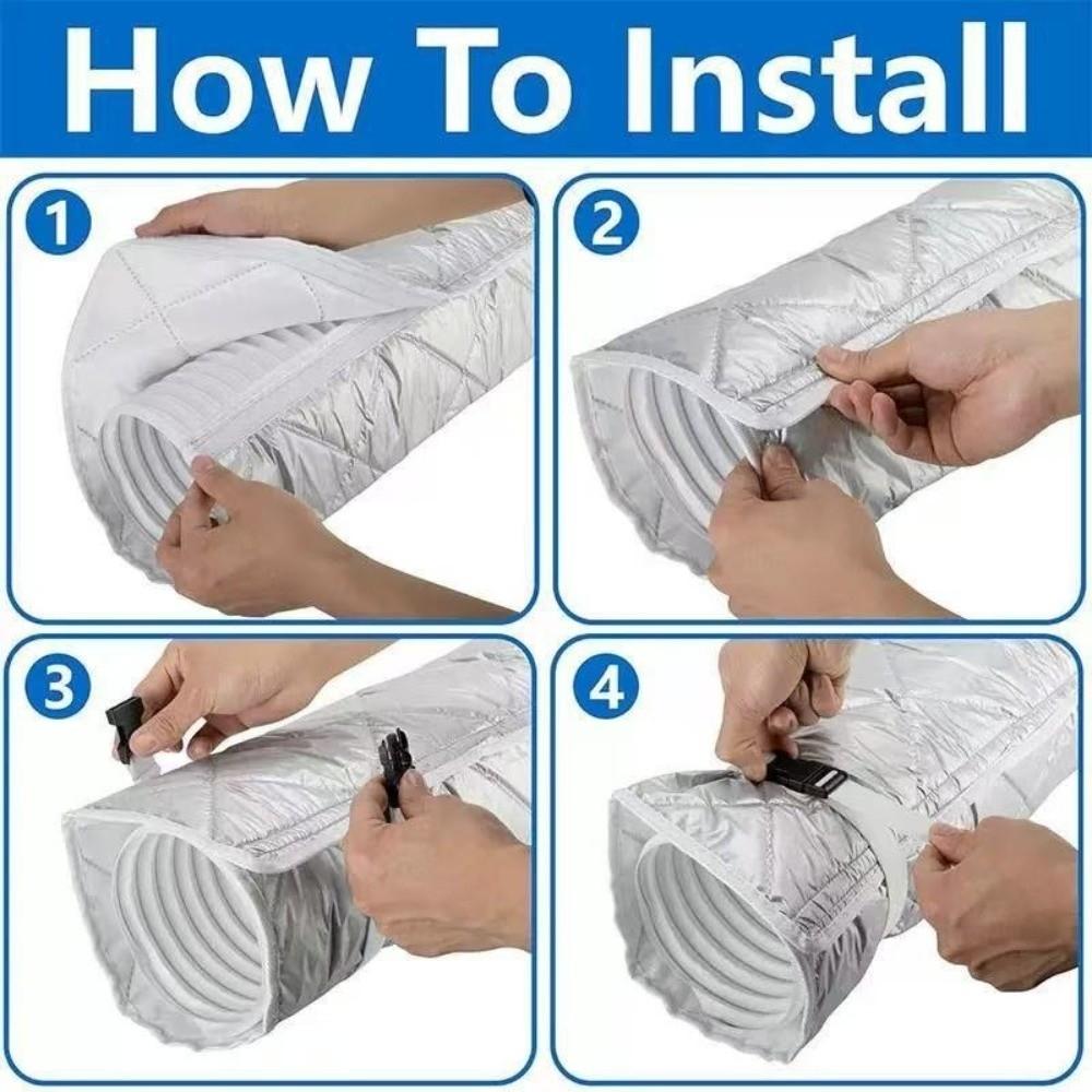 Adjustable Straps Portable AC Hose Sleeve Waterproof Exhaust Hose Wrap Household