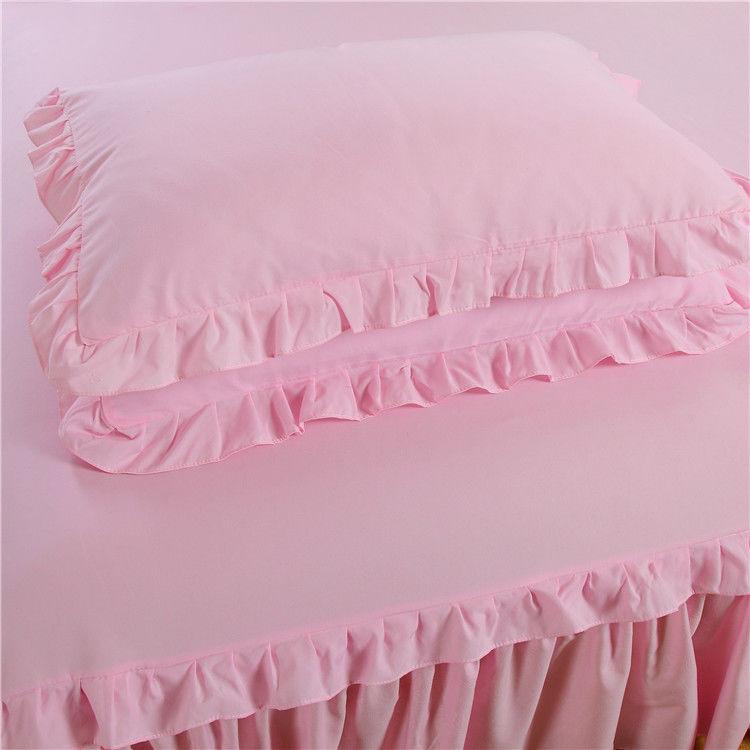 Solid Color Bedspread Bed Skirt Three-piece Cover Simmons Non-slip Bed Sheet Bed Sheet Protective Cover Skin-friendly Nude Sleeping