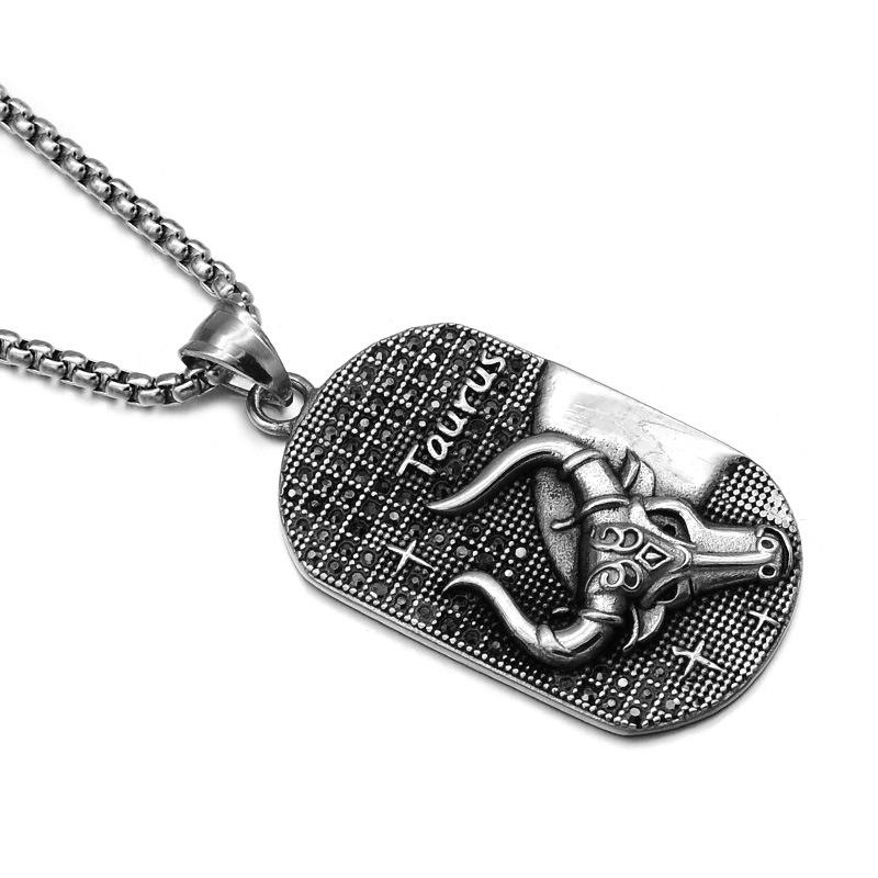 Цепочка из титановой стали для мужчин и женщин. Кулон 12 созвездий. Знаки зодиака в подарок