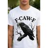 Европейские размеры Черная Ворона, Футболка F-Caw-F | Готическая Футболка Луна Ворона, Мужские футболки 100% с круглым вырезом, Классический крой для повседневной носки, Различные размеры