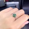 POMOiii 2 CaratsTemperament Elegant Round Green Shape Opening Rings For Women Zircon Engagement Party Fine Jewelry Gift
