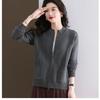 2025 Zipper Cardigan Sweater Women's Short Jacket Knitted New Fashionable Loose Top