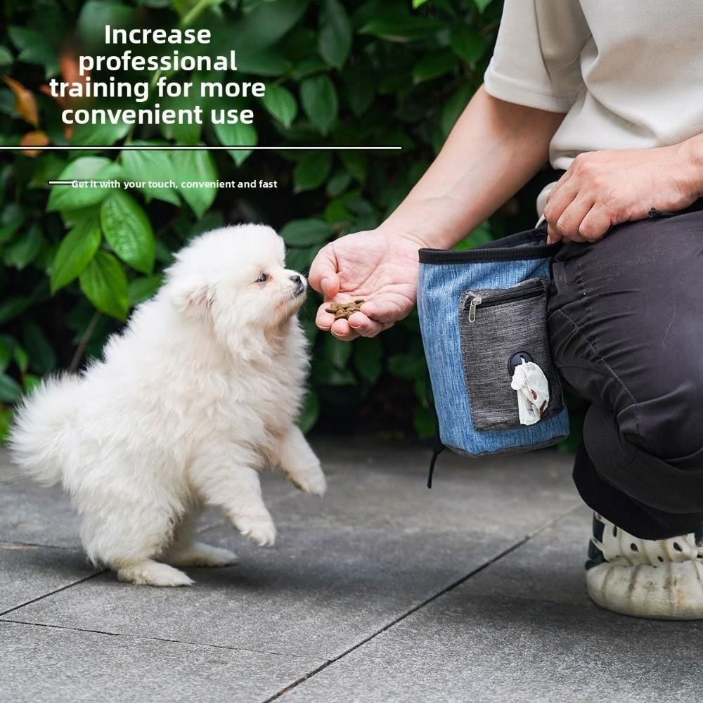 Hands-Free Pet Training Waist Bag Adjustable Strap Multi-Pocket Poo Bag Holder Waterproof Pet Snack Container for Dog Training