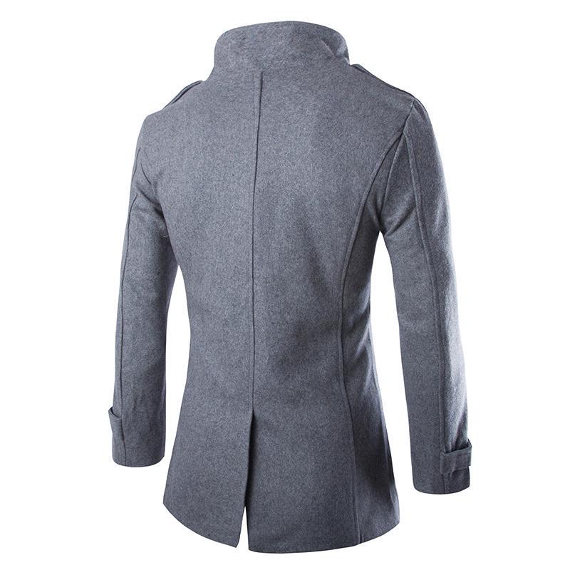 Мужское осенне-зимнее двухрядное шерстяное пальто с воротником на пуговицах, свитер, топы, блузка, Тренч средней длины